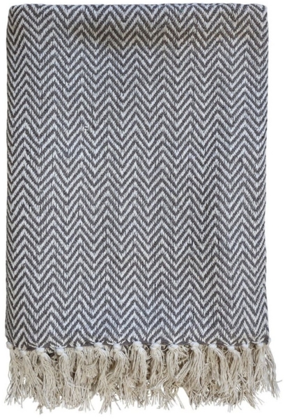 Chic Antique - Decke Plaid Kuscheldecke Wohndecke 150x130cm Muster Grau 16095625