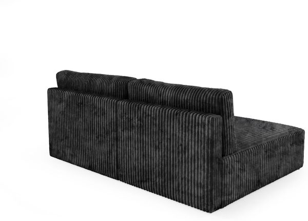 Ecksofa mit Schlaffunktion NATALIA XS in Stoff Tilia Schwarz Ottomane Links Bild 3