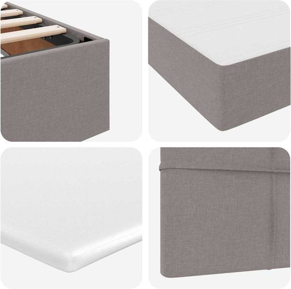 vidaXL Aufbewahrungsbett mit Matratze Taupe 160 x 200 cm Holzwerkstoff 3370521 Bild 12