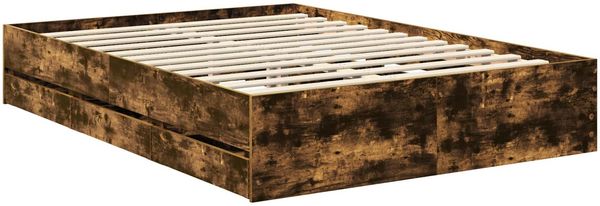 vidaXL Bettrahmen Geräucherte Eiche 140 x 190 cm Holzwerkstoff 3412189 Bild 6