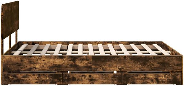 vidaXL Bettrahmen Geräucherte Eiche 140 x 190 cm Holzwerkstoff 3412189 Bild 9