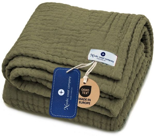 Babydecke Babydecke Musselin Kuscheldecke Puckdecke Baby & Neugeborene, Nordic Coast Company, Sommerdecke, Puck-u. Stilltuch, Einschlagdecke, Baumwolle atmungsaktiv