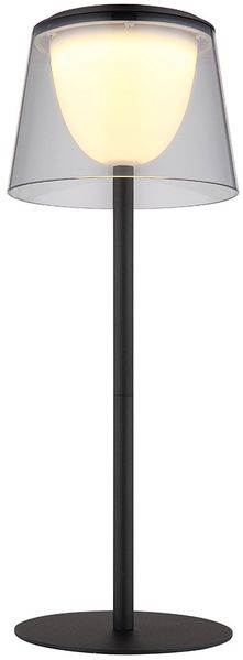 LED Tischleuchte, Innen Außen, rauch, Touchdimmer, H 34 cm
