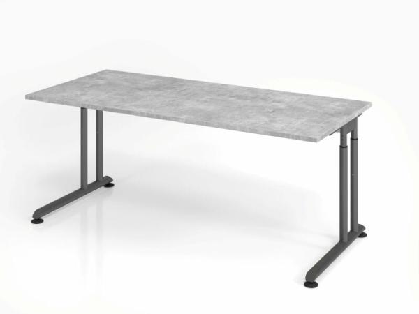 Schreibtisch C-Fuß 180x80cm Beton/Graphit