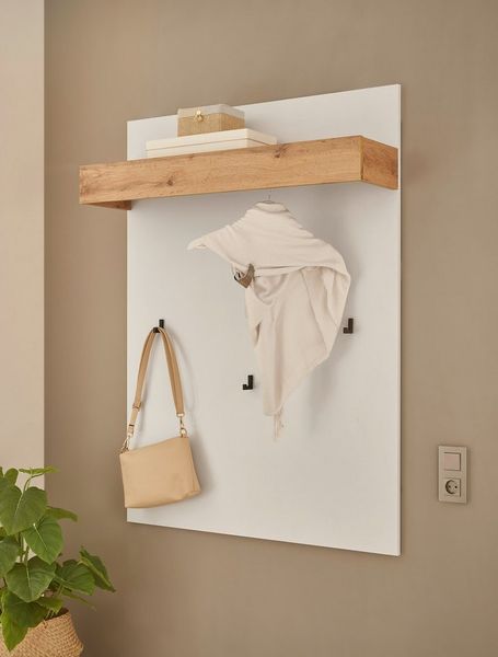 Home affaire Garderobenpaneel GiRON/CiTY, Wandregal in vier Farben, Flurgarderobe mit Hutablage, mit Kleiderstange und Haken, 100 cm breit