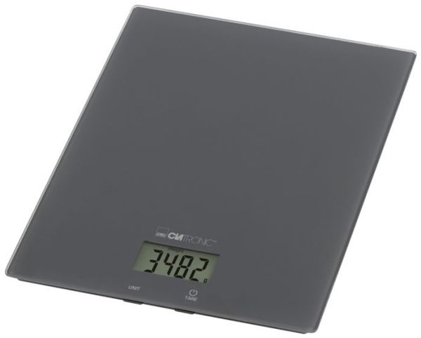 Clatronic KW 3820 Elektronische Küchenwaage 0 5 kg 1 g Grau Glas Glas