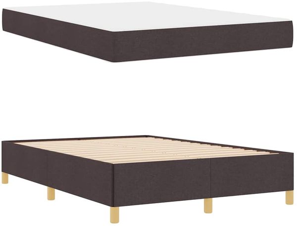 vidaXL Bettrahmen mit Matratze Dunkelbraun 140 x 200 cm Stoff 3398944 Bild 6