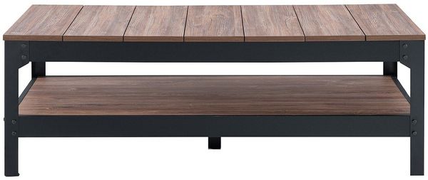 CaliCosy Couchtisch aus schwarzem Metall und Holz - L117cm - Schwarz