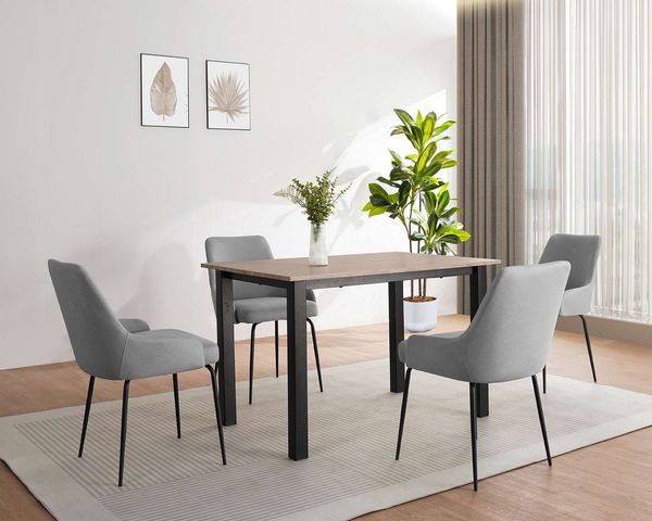 OTTO home Esstisch Babetta, schwarzes pulverbeschichtetes Metallgestell, verschiedene Breiten