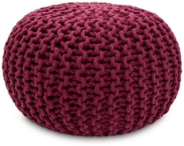 Amagohome Sitzhocker Sitzpouf Strickhocker Pouf Ø45 H30cm Bodenkissen Indoor Baumwolle recy