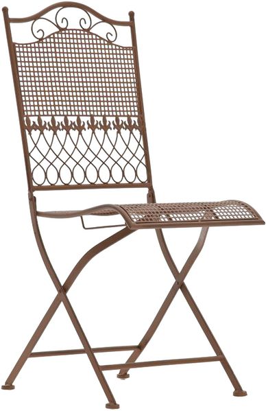 CLP Gartenstuhl klappbar Kiran Balkonstuhl Jugendstil wasserabweisender Metallstuhl,antik braun