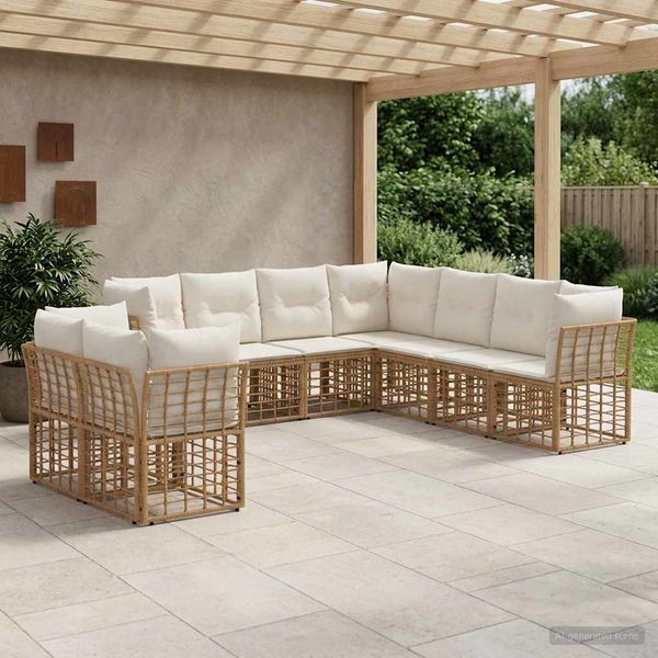 vidaXL Outdoor-Sofagarnitur Natur Polyester 3437500