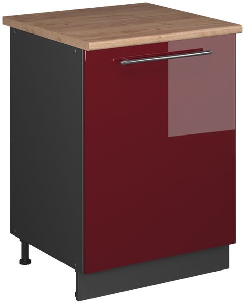 Spülenunterschrank Fame-Line Bordeaux Hochglanz/Anthrazit 60 cm Vicco