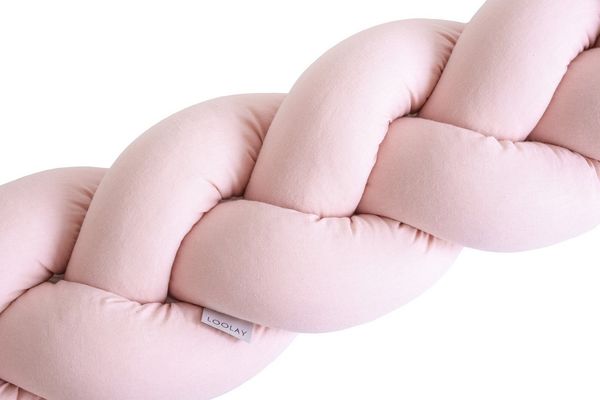 Loolay Nestchenschlange Geflochtenes Kissen Zierkissen Dekokissen Bettumrandung 100% ALTROSA, (Zugluftstopper Zugluft Schlange Wickeltischumrandung Babybett Kinderzimmer Schutz, Wohndeko Bettschlange 100 150 200 300 400 cm & Länge auf Anfrage), Zugluft...