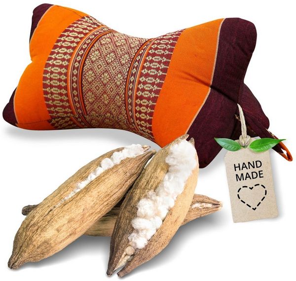 livasia Nackenstützkissen Knochenkissen, vegan und handgefertigt, Ø 15x32cm, Kapok