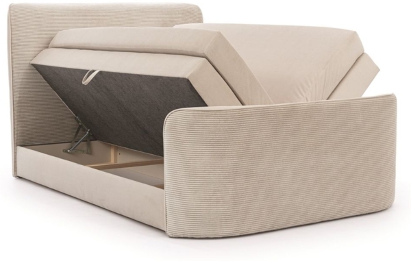 Boxspringbett Schlafzimmerbett BODY 160x200cm in Stoff Hellgrau inkl. Bettkasten Bild 2