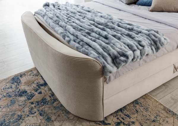 Boxspringbett Schlafzimmerbett BODY 160x200cm in Stoff Hellgrau inkl. Bettkasten Bild 3