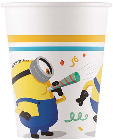 Procos Einwegbecher 'Minions' Tischdeko, Pappbecher 200ml/8Stk, Papier, Pappe