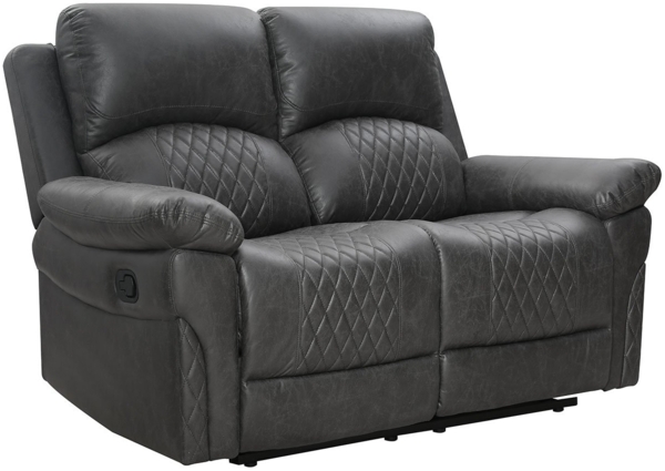 Sofa 2-Sitzer Füssen, Mikrofaser, Polyester, Anthrazit, 151 x 103 x 97 cm