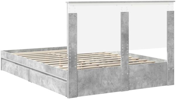 vidaXL Aufbewahrungsbett Beton Grau 135 x 190 cm Holzwerkstoff 3411218 Bild 10