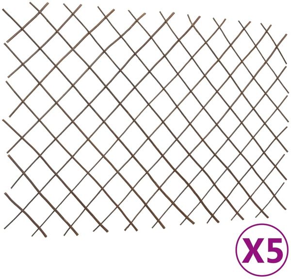 vidaXL Weidenzaun-Rankgitter 5 Stk. 180x120 cm 147760