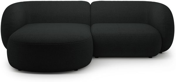 Micadoni Ecksofa Kate 2-Sitzer Links Boucle Schwarz