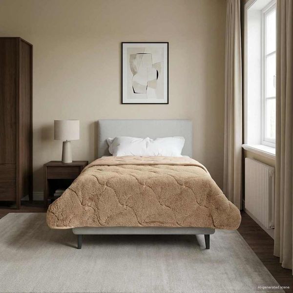 vidaXL Sommerdecke Taupe 155 x 220 cm Mikrofaser und Teddy-Fleece 42026212