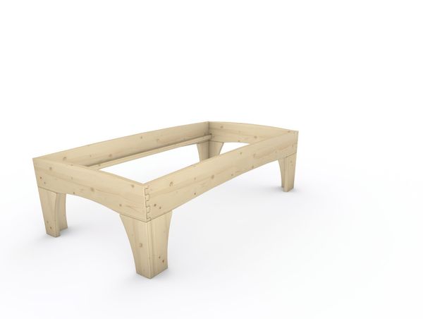 Holzbett (Fichte) "Rosi" 100 x 200 cm 58 cm ohne Kopfteil Massivholzbett Bett