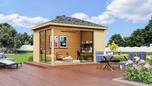 Fjordholz Gartenpavillon Modell Alu 44 B Natur