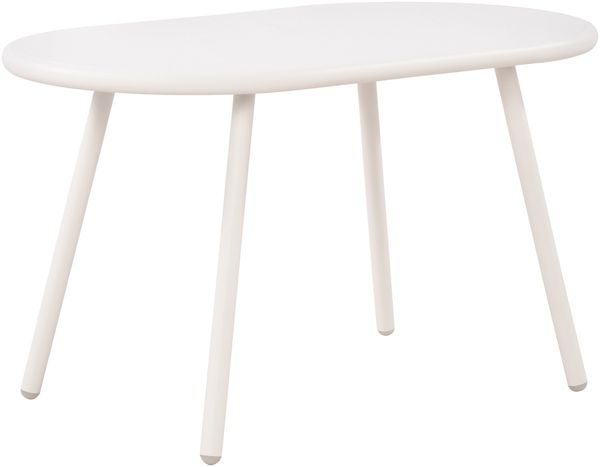 Couchtisch VORIN - Kunststoff Weiß 80x45x45 cm | Sofatisch Oval Beistelltisch Wohnzimmertisch Klein