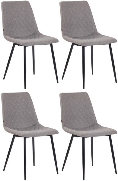 CLP 4er Set Esszimmerstühle mit Metallgestell,grau
