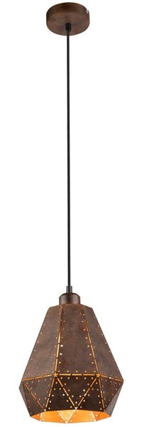 Pendelleuchte, Stahl rostfarben, H 140 cm