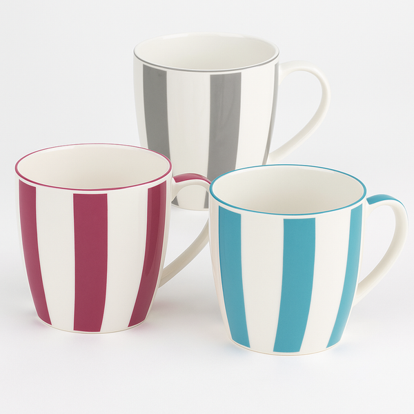 Kaffeebecher Porzellan 330 ml in neuer Form – moderne langlebige Tasse in verschiedenen Farben, ideal für Kaffee, Tee, Kakao, Büro, Frühstück und täglichen Gebrauch