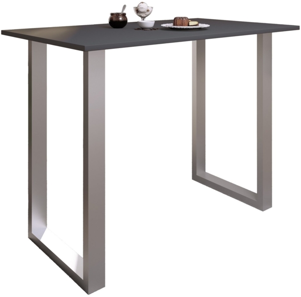 VCM Bartisch Xona 920181 Silber / Anthrazit H. 102 x B. 140 x T. 80 cm
