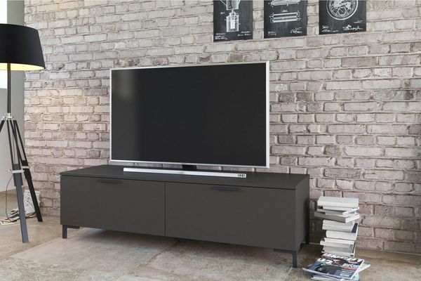 Lowboard Alternative TV-Unterschrank 150 x 48 x 43 cm kosmos anthrazit mit Klappen