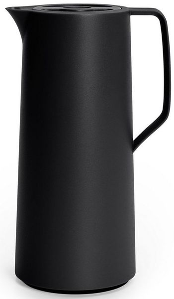 EMSA Motiva Isolierkanne, Isokanne, Kanne, Kaffeekanne, Edelstahl, Glas-Isolierkolben, Schwarz, 1 L, N41707