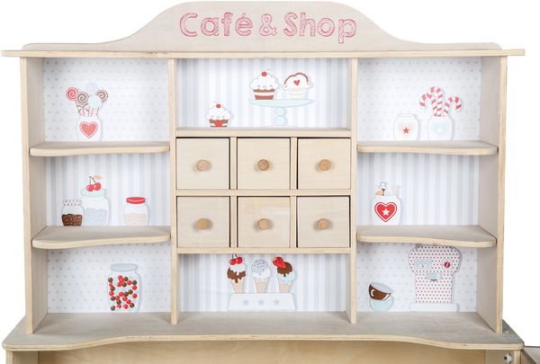 roba Kaufladen 'Café & Shop' mit Zubehör - Seitentheke & Theke mit Bedruckung - Holz - Natur Bild 3