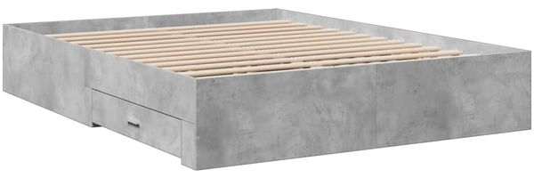 vidaXL Bettgestell mit Schubladen Betongrau 150x200 cm Holzwerkstoff 3280380 Bild 6