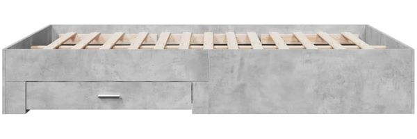 vidaXL Bettgestell mit Schubladen Betongrau 150x200 cm Holzwerkstoff 3280380 Bild 5