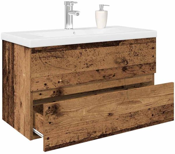 vidaXL Waschbeckenunterschrank mit Einbaubecken und Wasserhahn 3328933
