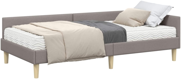 vidaXL Eckbettgestell mit Matratze mit Matratze 2 pcs Taupe Stoff 3393666
