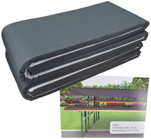 Kynast Garden Bankauflage Festzeltgarnitur Bierbankauflage (200x25 cm)+ Tischdecke