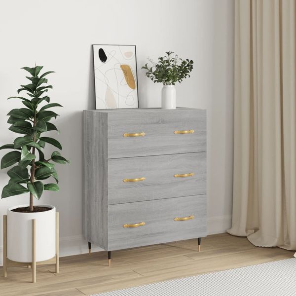 vidaXL Sideboard Grau Sonoma 69,5x34x90 cm Holzwerkstoff 827834