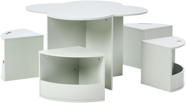 Kindertisch mit Stühlen TIBOO Hellgrün