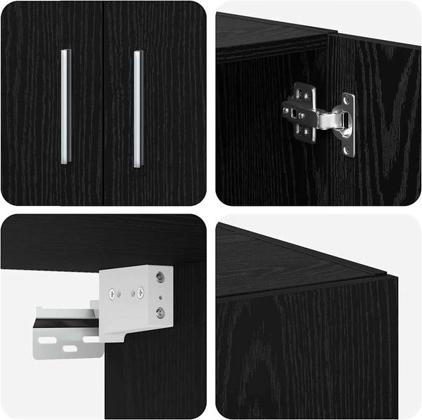 vidaXL Aufbewahrungsschrank 2 pcs Schwarz Eichen-Optik 3365634 Bild 11