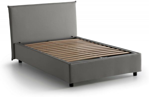 Dmora Doppelbett Anissa, Bettkasten mit Stoffbezug, 100 % Made in Italy, Öffnung vorne, geeignet für Matratzen 120 x 200 cm, grau Bild 6