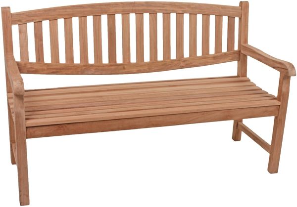 Gartenbank MELINA - 150cm Breit, Teak, Natur | Terrassenbank Wetterfest Sitzbank Outdoor Bank