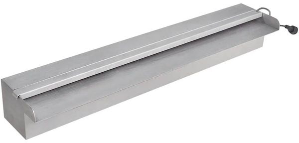 vidaXL Pool-Wasserfall Fontäne mit LEDs Rechteckig Edelstahl 60 cm 41673