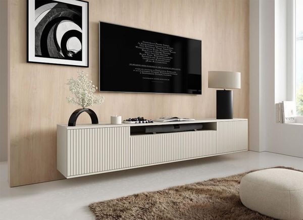 TV-Schrank Oberschrank Capri Premium RTV 200 cm mit 2 Schubladen Wohnzimmer - Cashmere, 42 x 40 x 200 cm