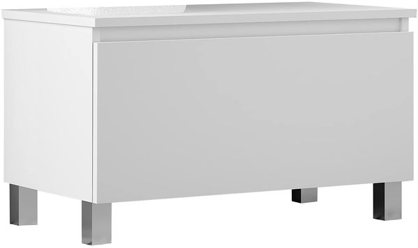 Baikal Badezimmermöbel, Aufbewahrung für Badezimmer oder jeden Raum, Melamin, 16 mm, Beistellschrank, ideal für Toiletten oder kleine Badezimmer, Weiß, 71 cm